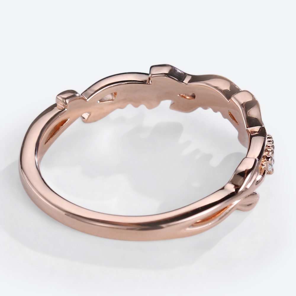 Lab Created Diamond Ring Women Gold Wedding Band
