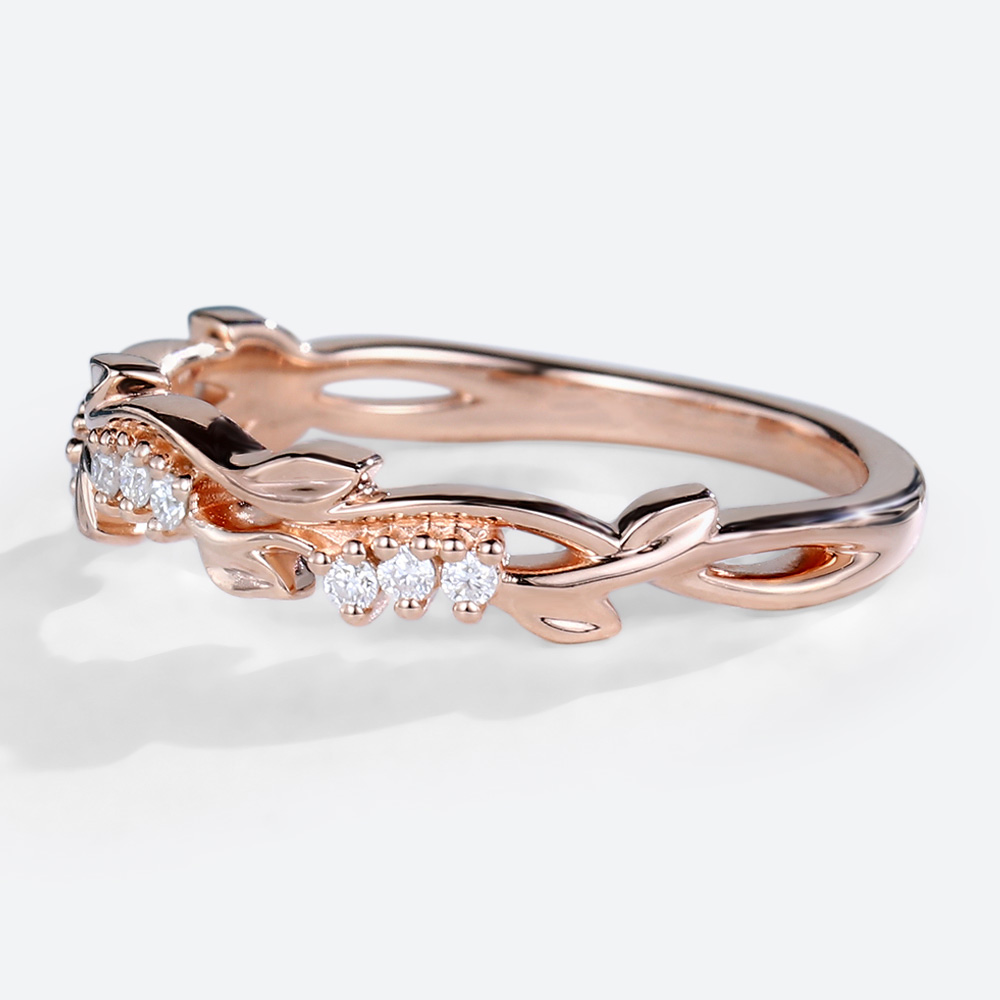 Lab Created Diamond Ring Women Gold Wedding Band