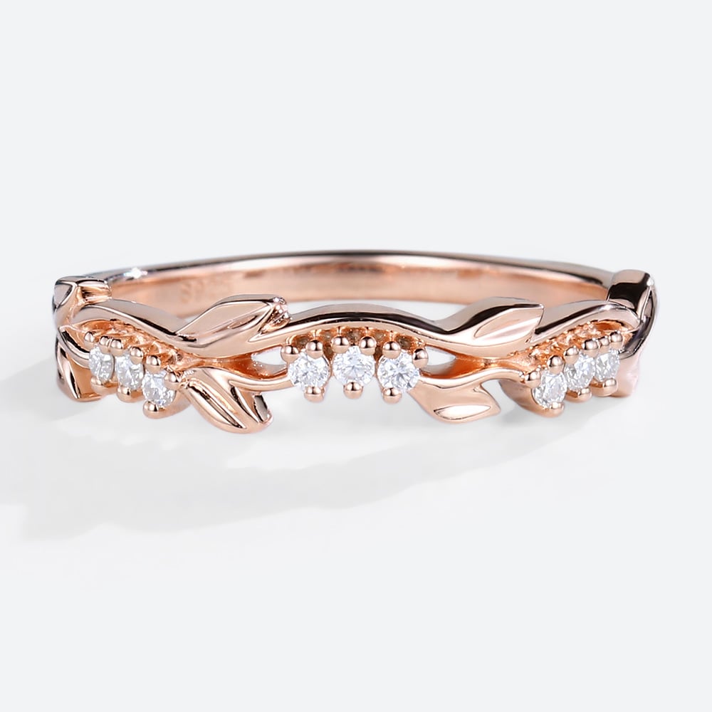 Lab Created Diamond Ring Women Gold Wedding Band