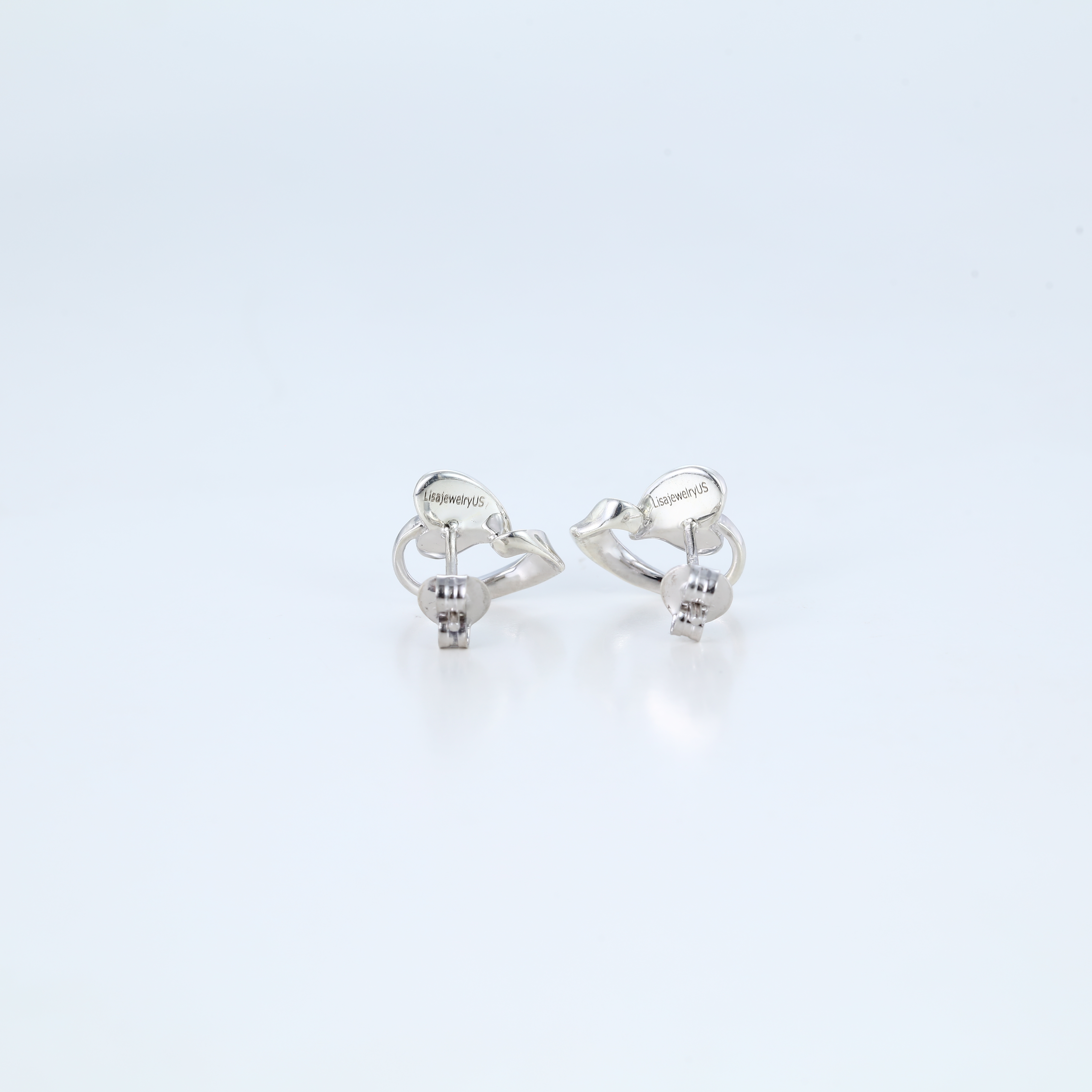 Heart-Shaped White Gold Lab Diamond Earrings Studs