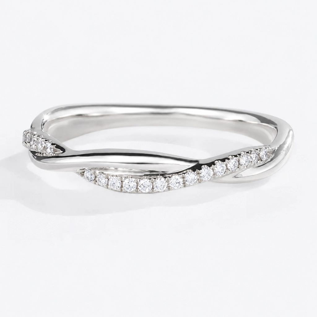 Round Cut Lab Grown Diamond Pavé Rope Engagement Ring in Yellow Gold
