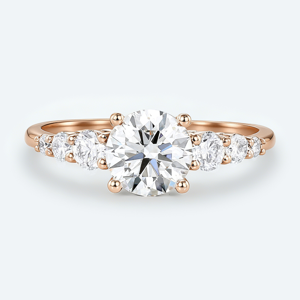 Rose Gold Wedding Rings Round Diamond Engagement Rings
