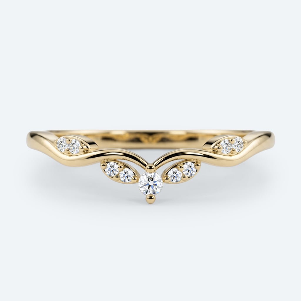 Stackable Wedding Ring Lab Diamond Curved Wedding Bands