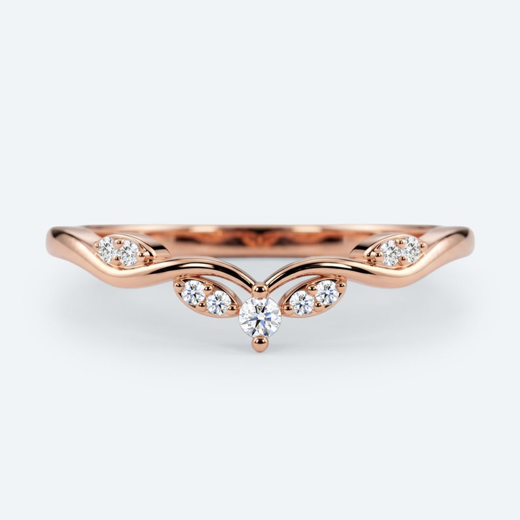 Stackable Wedding Ring Lab Diamond Curved Wedding Bands
