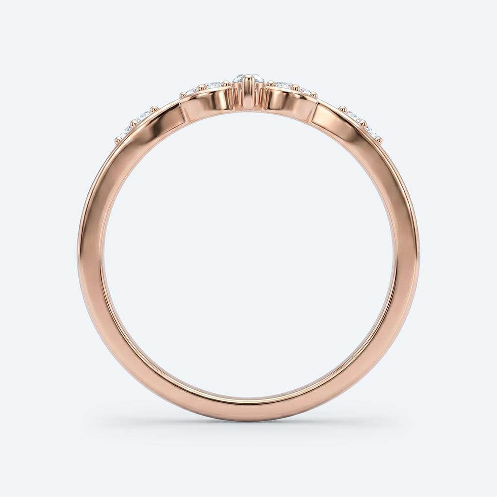 Stackable Wedding Ring Lab Diamond Curved Wedding Bands
