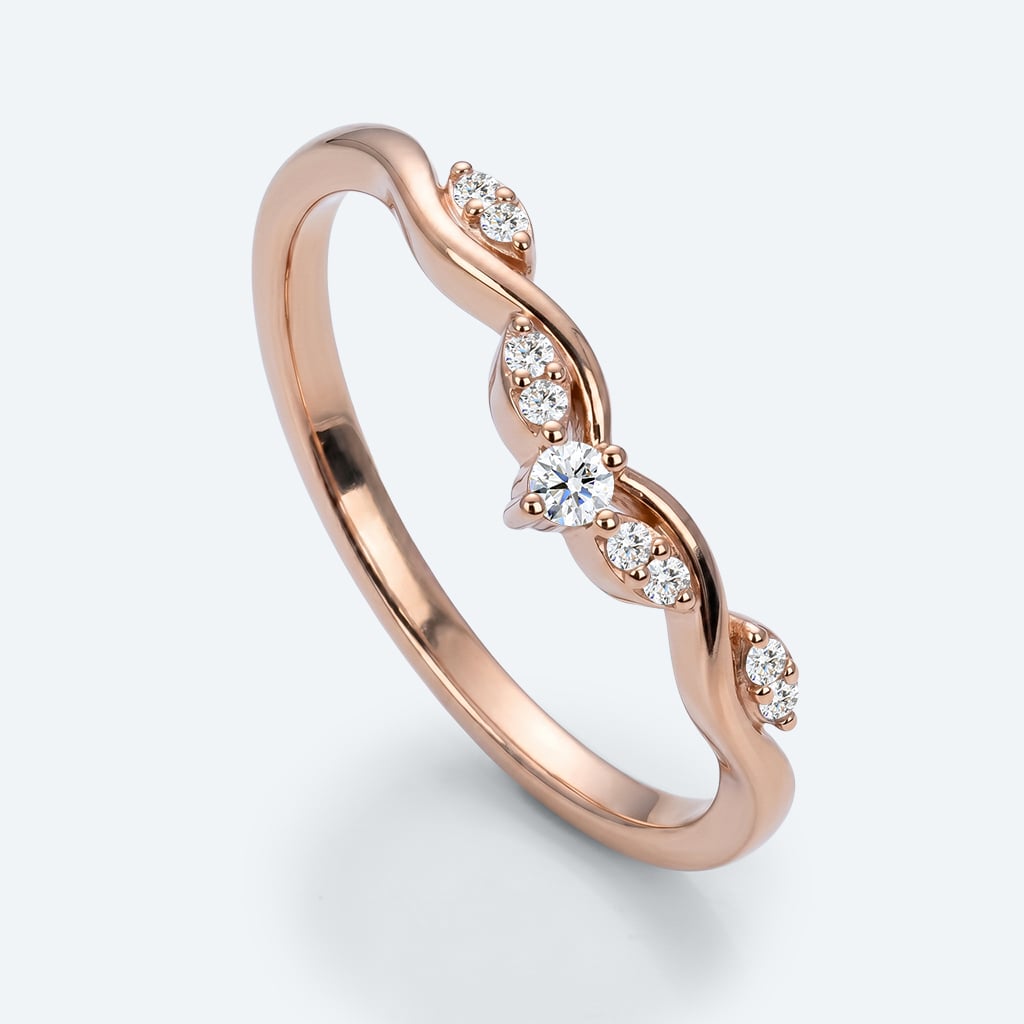 Stackable Wedding Ring Lab Diamond Curved Wedding Bands