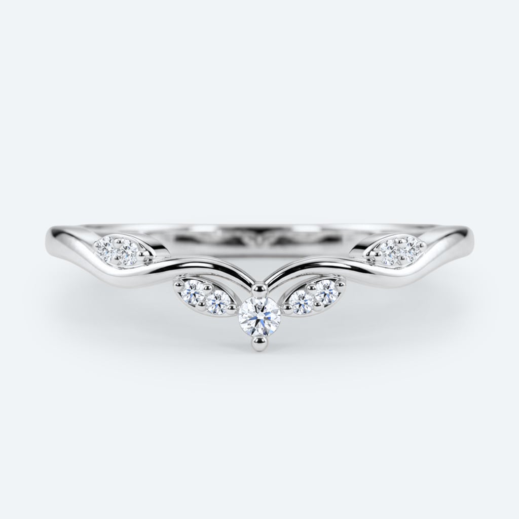 Stackable Wedding Ring Lab Diamond Curved Wedding Bands