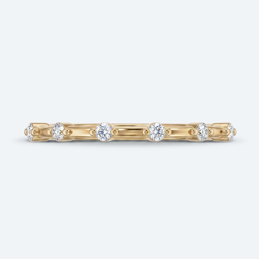 0.13ct Round Lab Diamond Band Simple Minimalist Stacking Rings