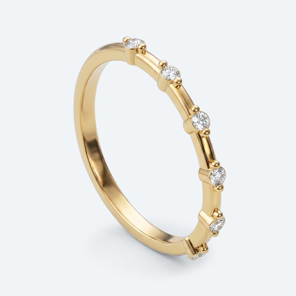 0.13ct Round Lab Diamond Band Simple Minimalist Stacking Rings