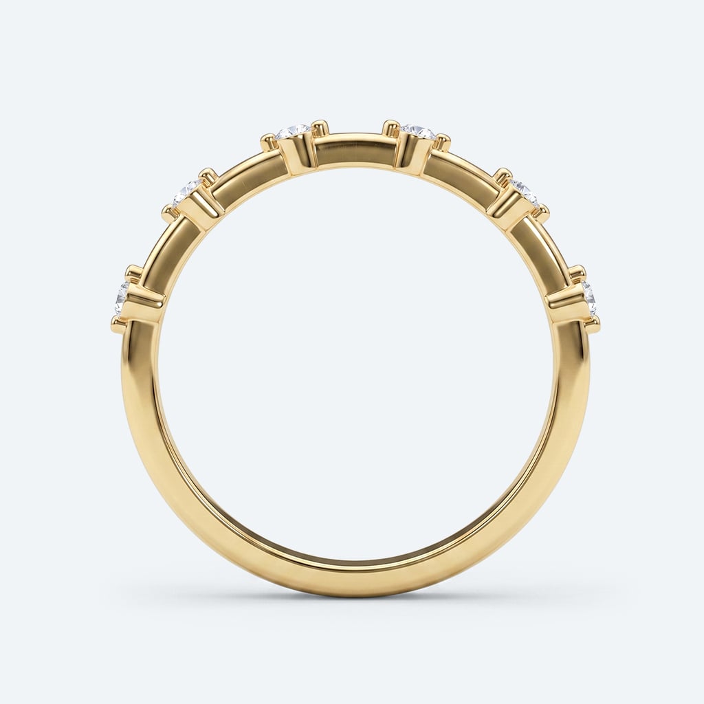 0.13ct Round Lab Diamond Band Simple Minimalist Stacking Rings