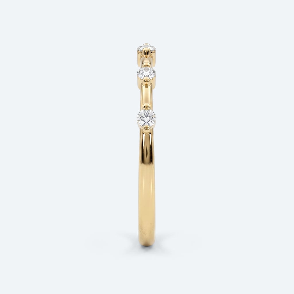 0.13ct Round Lab Diamond Band Simple Minimalist Stacking Rings