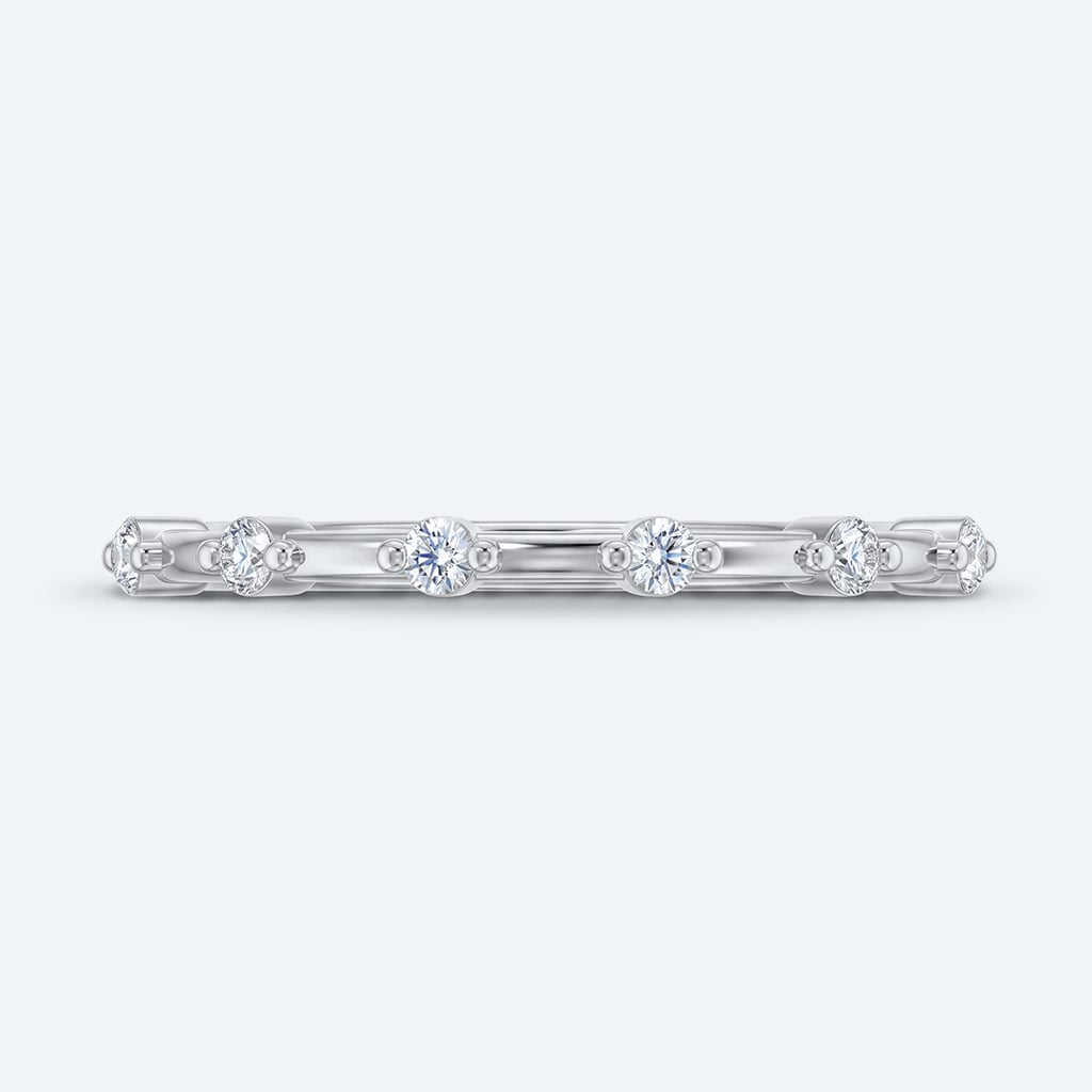 0.13ct Round Lab Diamond Band Simple Minimalist Stacking Rings