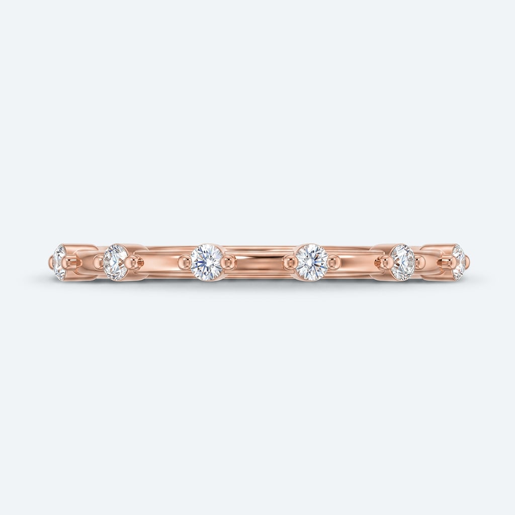 0.13ct Round Lab Diamond Band Simple Minimalist Stacking Rings