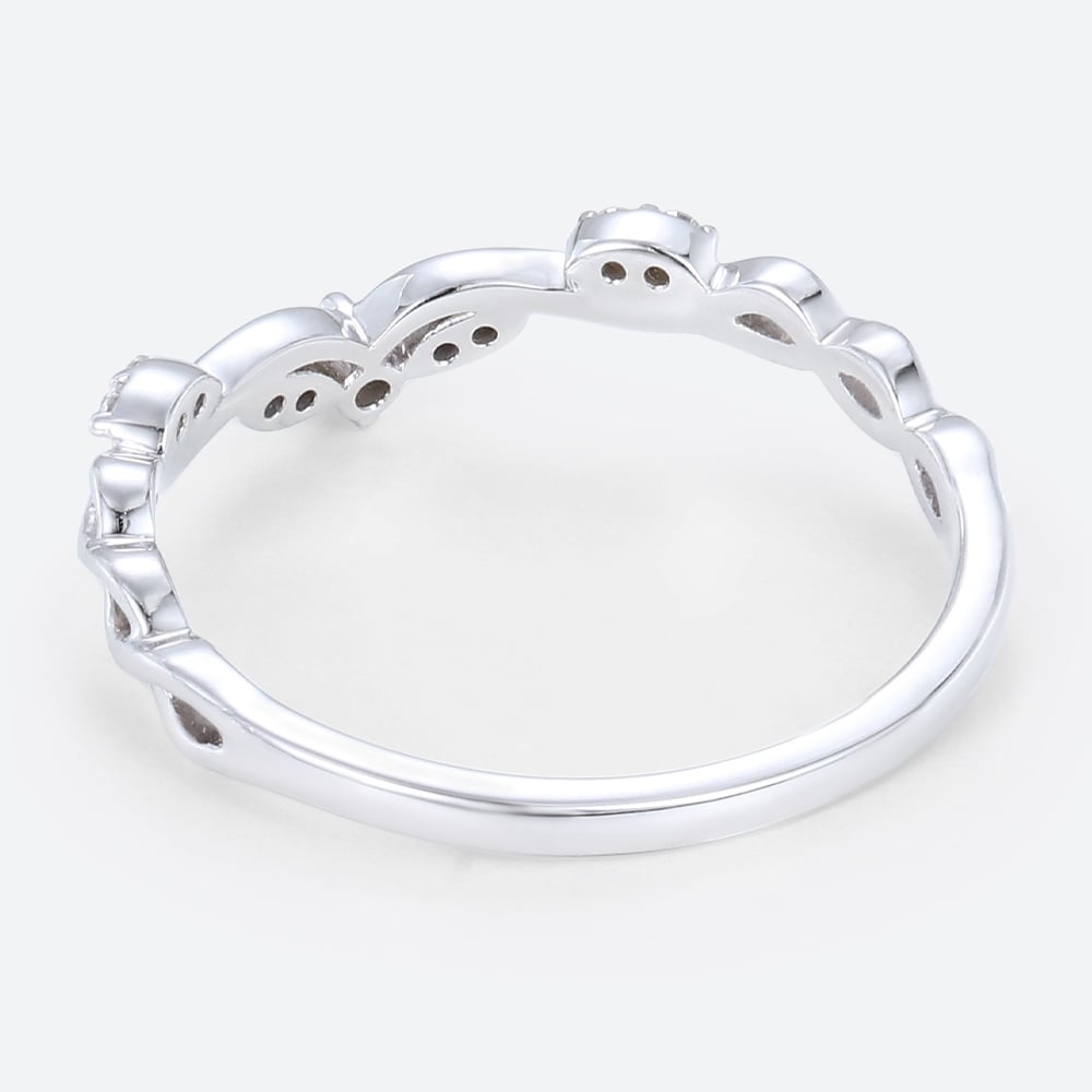 Stacking Ring Lab Diamonds Rings Curved Wedding Band White Gold
