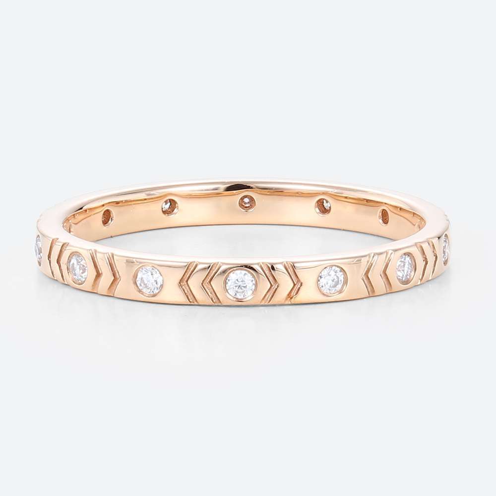 Simple Gold Wedding Band Lab Created Diamond Eternity Rings Rose Gold