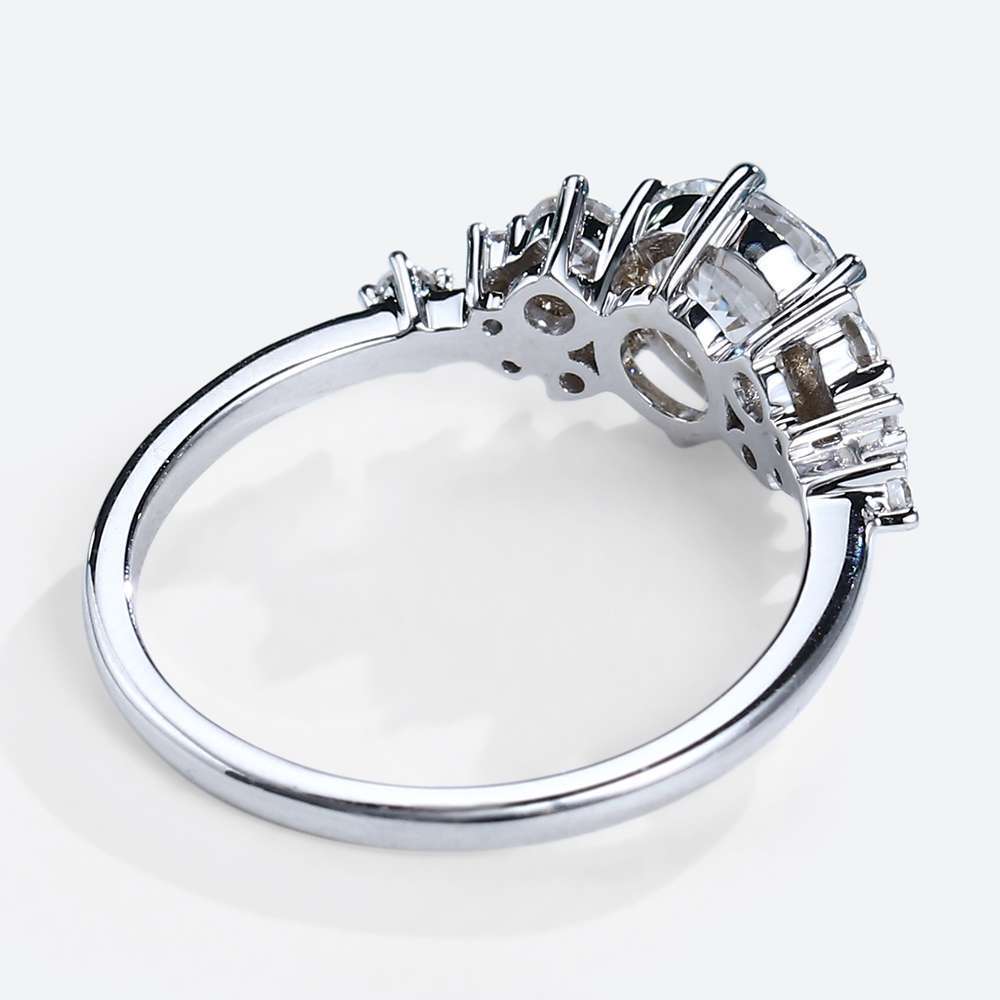 Vintage Moissanite Engagement Rings 10kt White Gold Ring