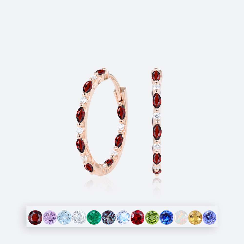 Small Gold Hoop Earrings Birthstone Ring Jewelry Wedding Earrings