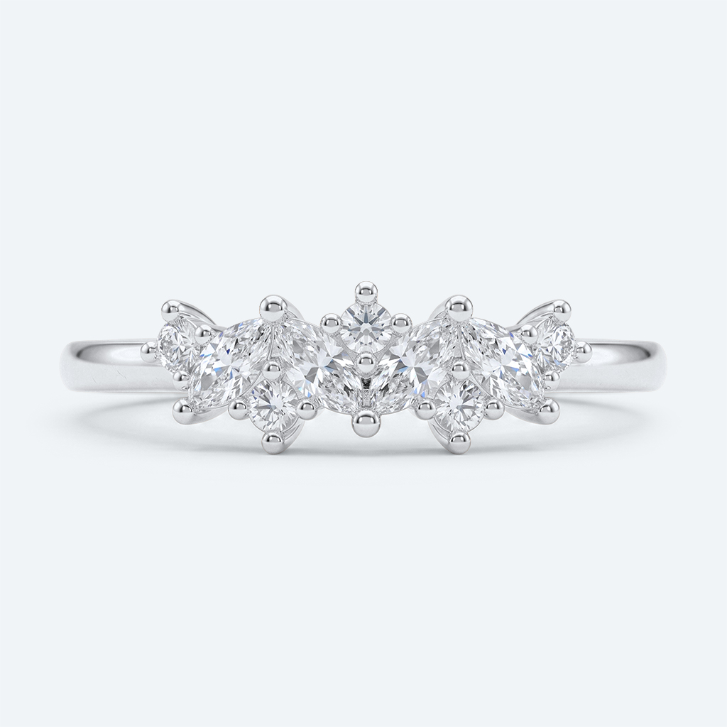 Lab Diamond Stacking Ring Marquise Cut Timeless Wedding Band