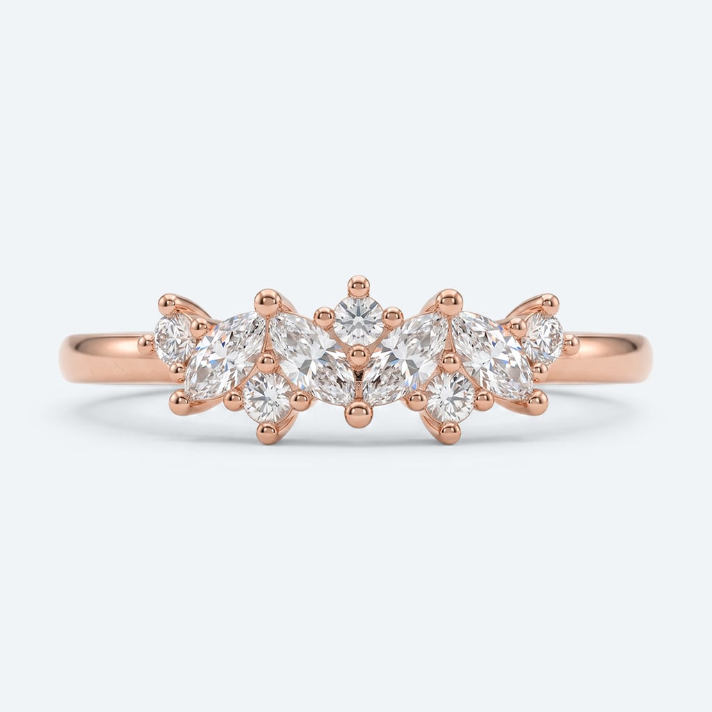 Lab Diamond Stacking Ring Marquise Cut Timeless Wedding Band