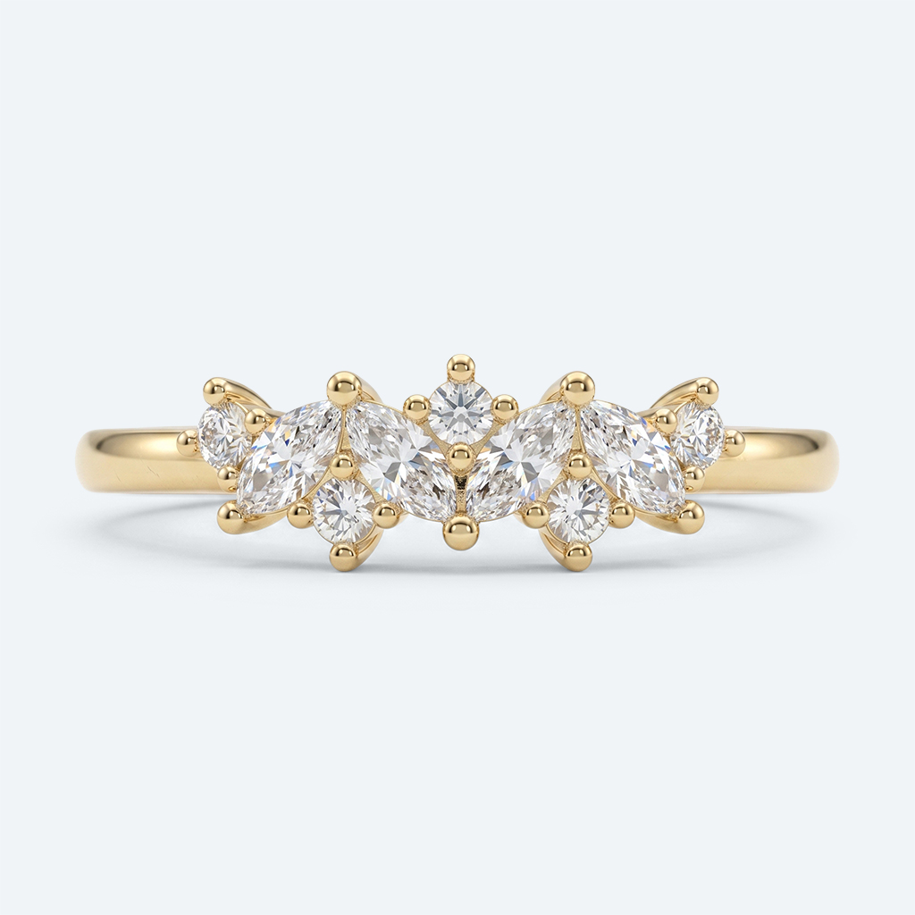 Lab Diamond Stacking Ring Marquise Cut Timeless Wedding Band