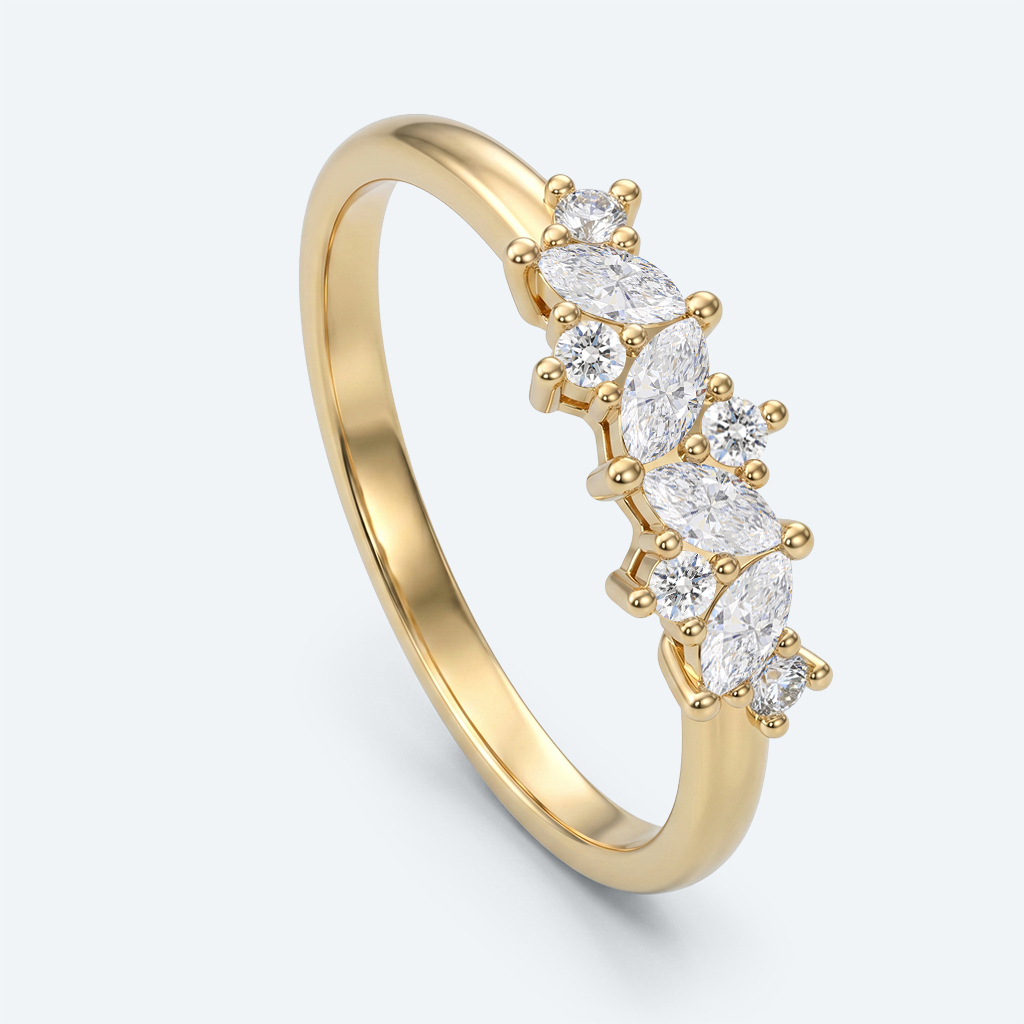 Lab Diamond Stacking Ring Marquise Cut Timeless Wedding Band
