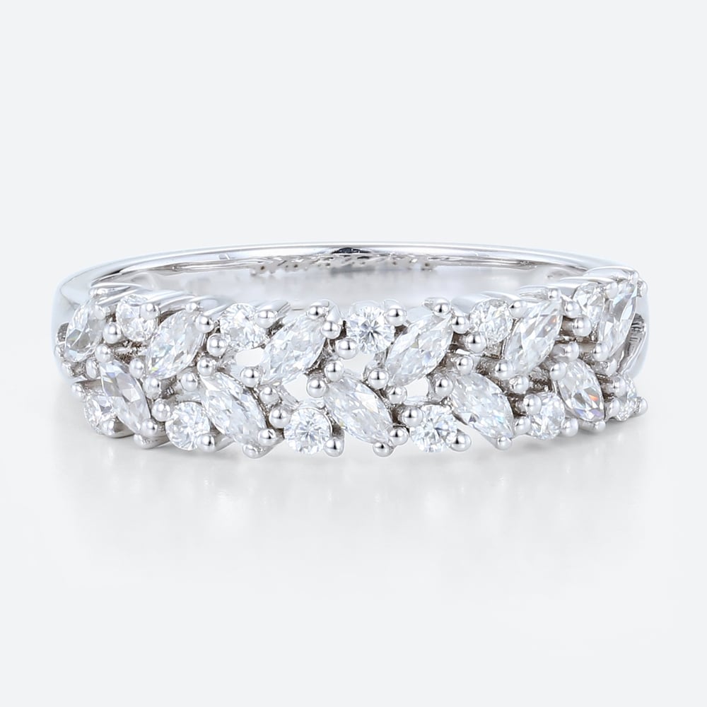 White Gold Wedding Rings for Women Lab Diamond Promise Rings