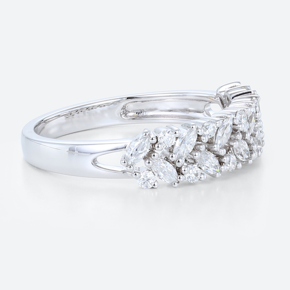 White Gold Wedding Rings for Women Lab Diamond Promise Rings