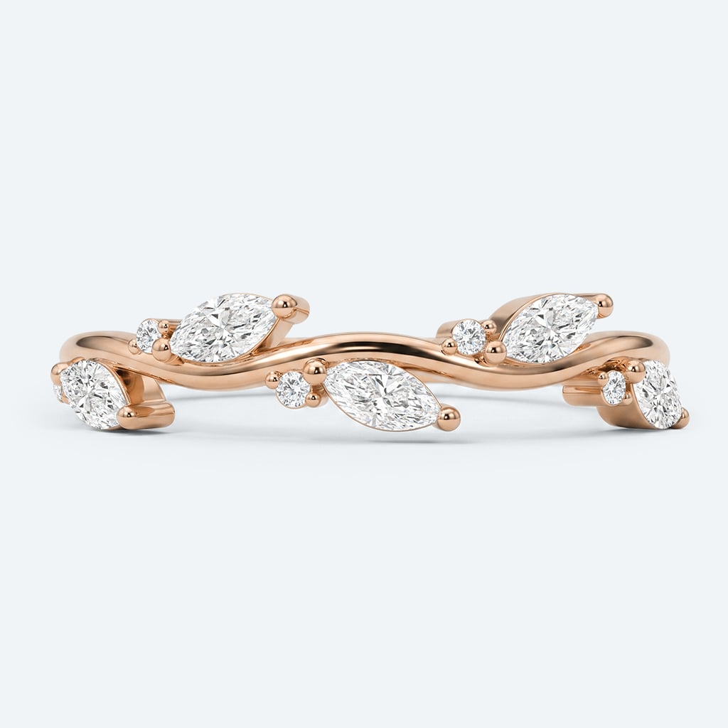 Leaf-Inspired Stacking Ring 0.4ct Twisted Vine Lab Diamond Bands