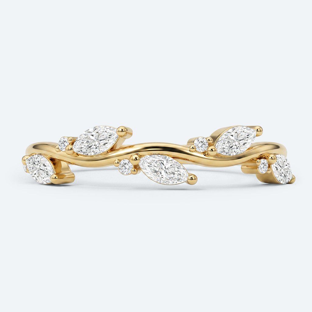 Leaf-Inspired Stacking Ring 0.4ct Twisted Vine Lab Diamond Bands