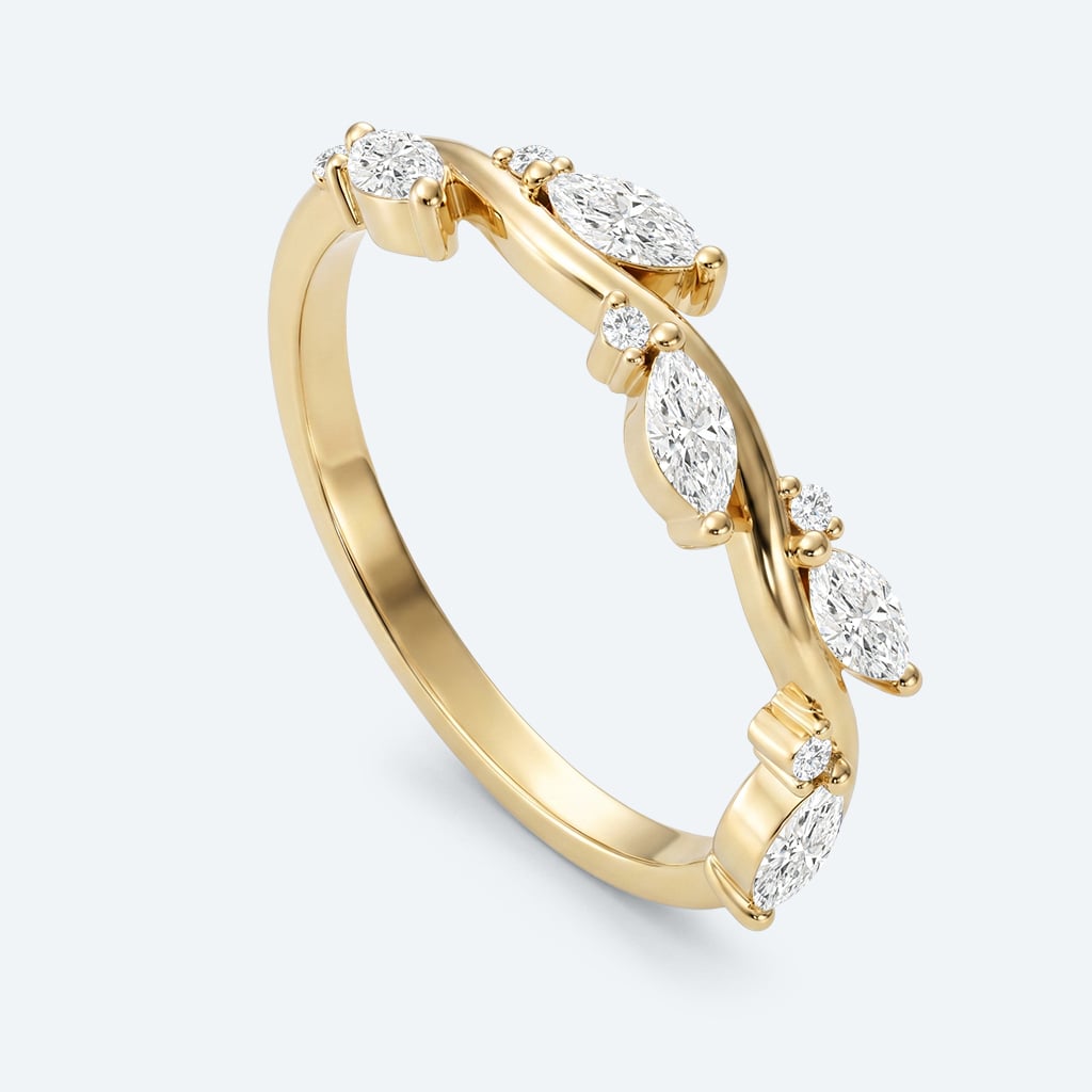 Leaf-Inspired Stacking Ring 0.4ct Twisted Vine Lab Diamond Bands