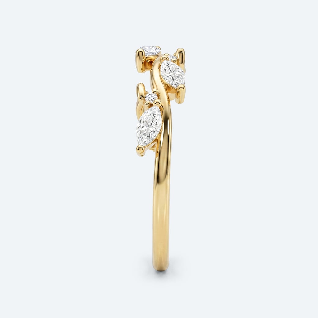 Leaf-Inspired Stacking Ring 0.4ct Twisted Vine Lab Diamond Bands