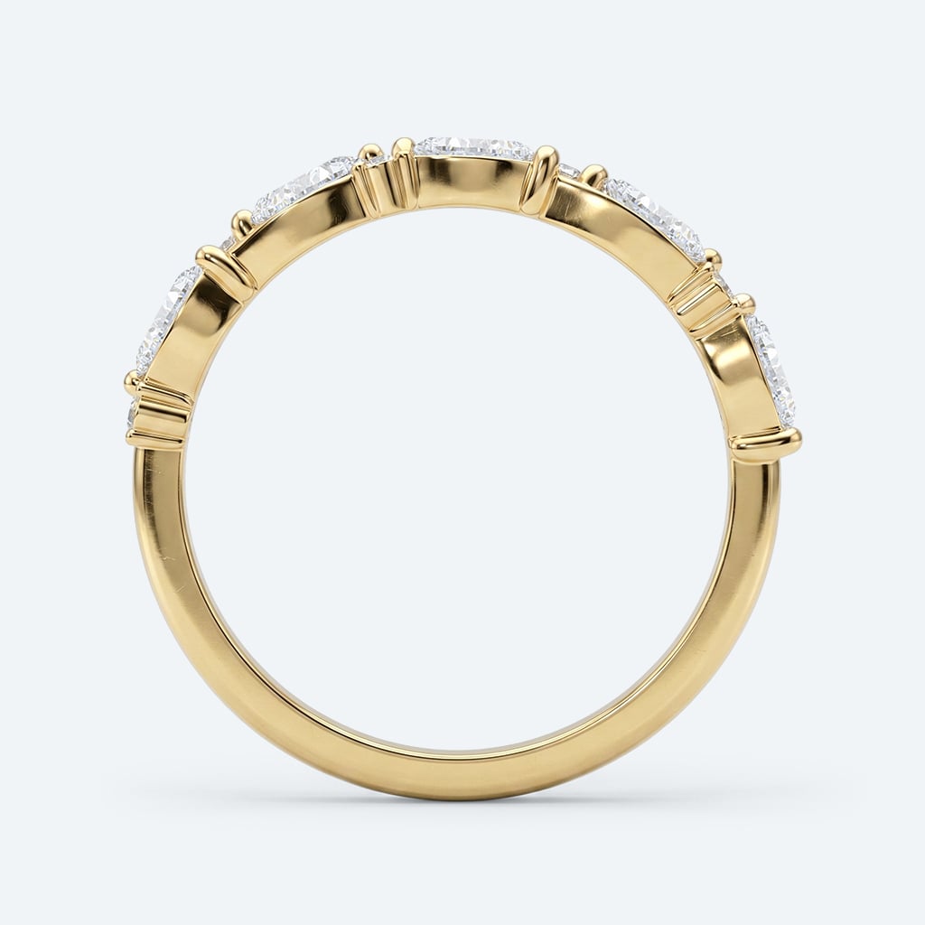 Leaf-Inspired Stacking Ring 0.4ct Twisted Vine Lab Diamond Bands