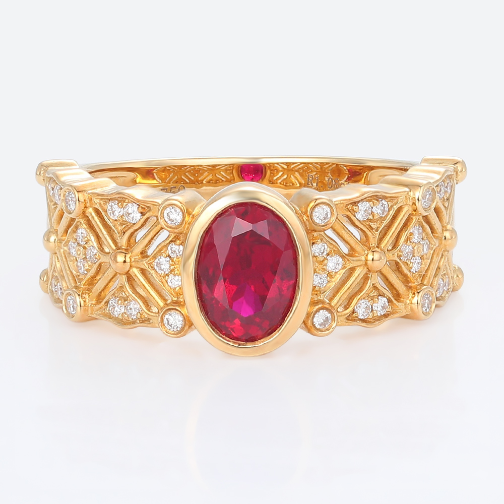 Gold Oval Engagement Rings Vintage Rings For Women Ruby Ring