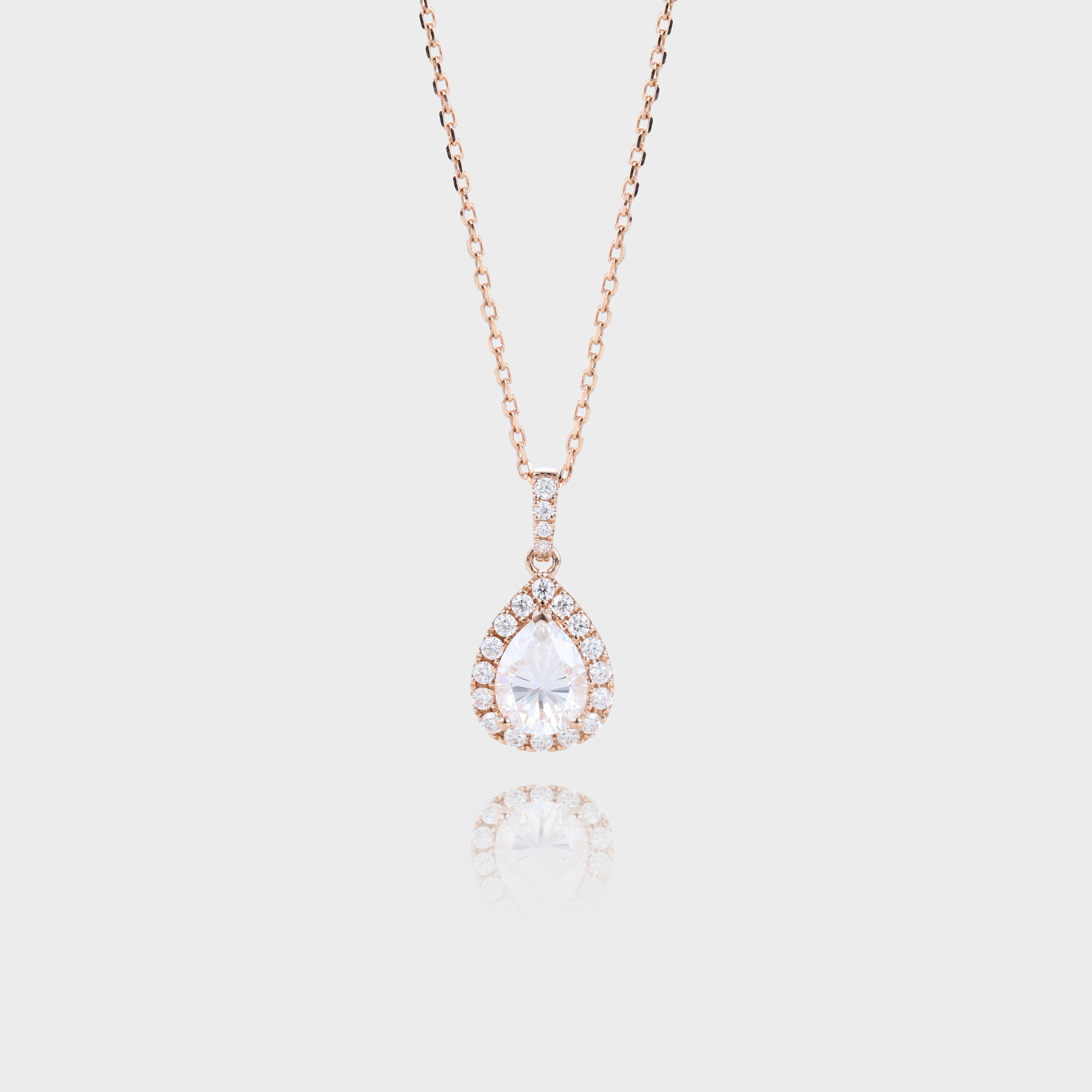Vintage Pear Cut Lab Diamond Halo Pendant Necklace Gift For Women (1)
