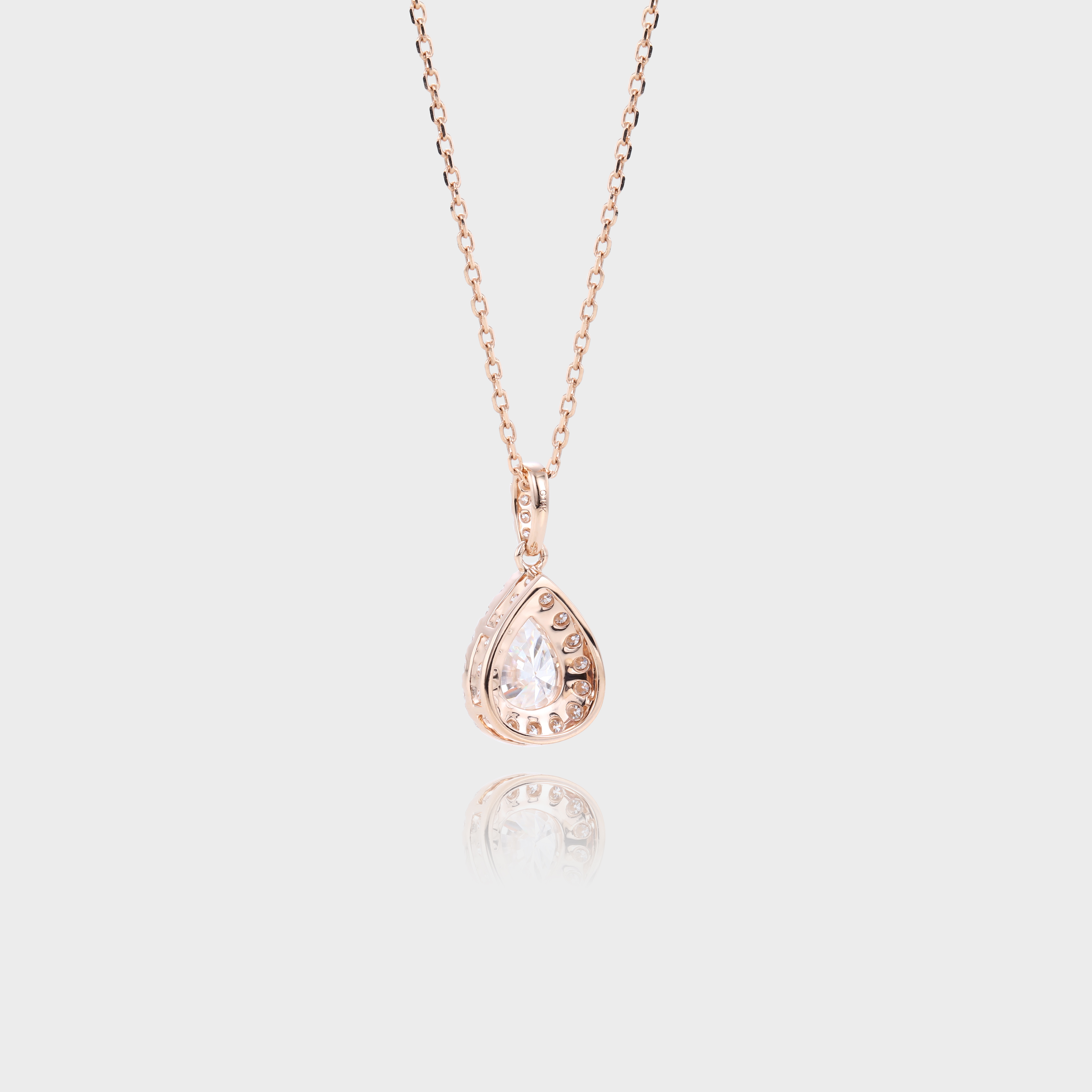Vintage Pear Cut Lab Diamond Halo Pendant Necklace Gift For Women (3)