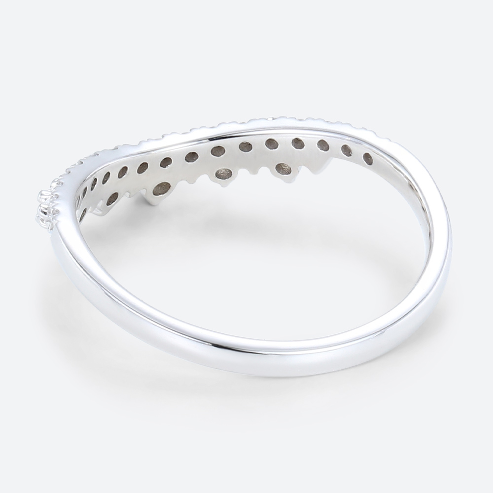 0.29ct Lab Diamond Rings White Sapphire Curved Wedding Band