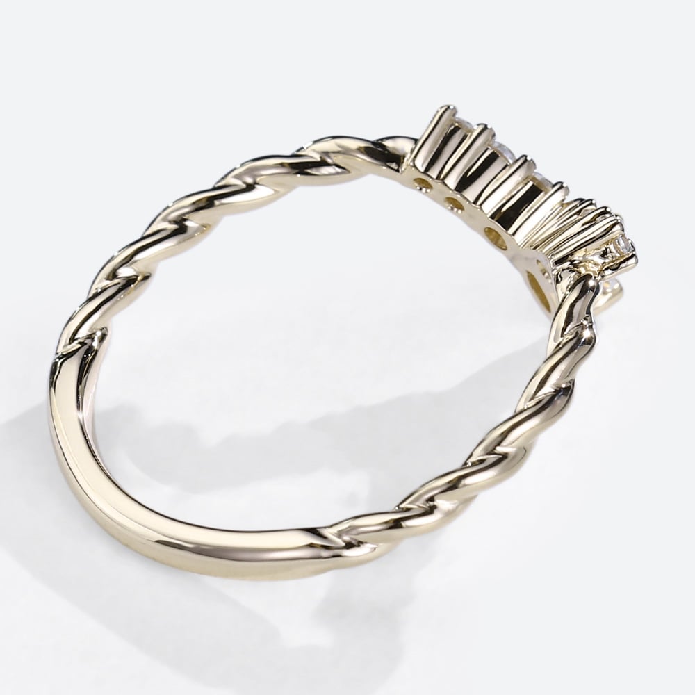 Twist Engagement Rings 14k Gold Moissanite Ring Gold Stack Ring
