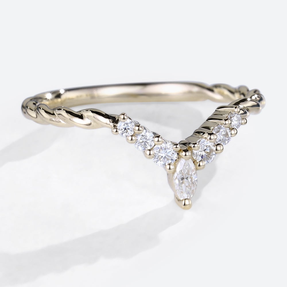 Twist Engagement Rings 14k Gold Moissanite Ring Gold Stack Ring