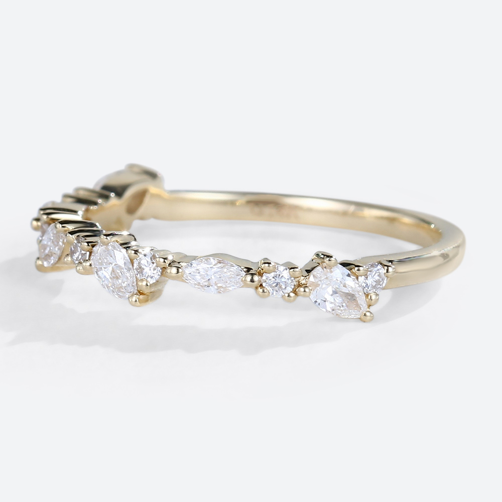 Lab Grown Diamond Ring Ladies Stacking Rings 18k Gold Ring