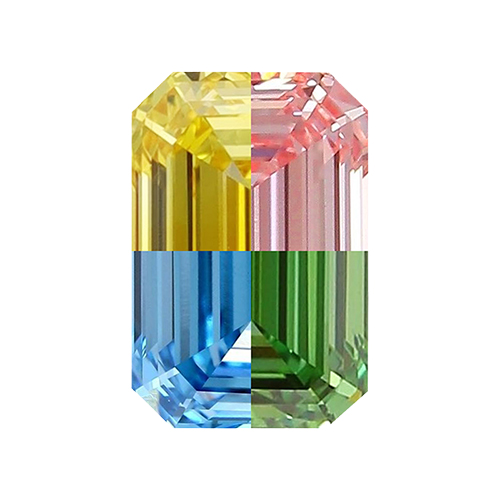 Emerald Cut Lab Colored Diamond Rings