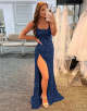 Mermaid Glitter Sequins Sexy Backless Long Prom Dress