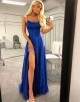 A-Line Royal Blue Prom Dress Side Split Evening Dress