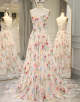 Ivory Flower Tulle Sweetheart Long Corset Prom Dress