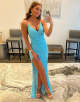 Sheath Backless High Slit Prom Dress