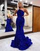 Mermaid Sequin One Shoulder Backless Prom Dress
