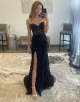 Black Sweetheart Lace Prom Dress with Split