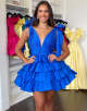 Royal Blue A Line V-Neck Homecoming Dress