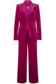 Royal Blue Velvet Notched Lapel Single Button Women Suits