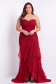 Sweetheart Black Ruched Ruffled Plus Size Formal Dress