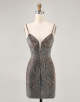 Bodycon Beaded Black Homecoming Dress
